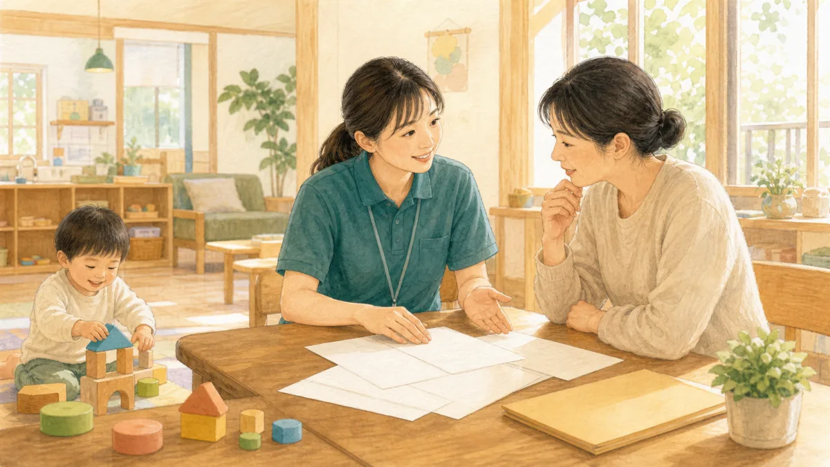 障害児通所給付費の通所給付決定事務（令和8年3月版）｜5領域20項目の調査項目と様式例集の最新版の内容を表したイラスト