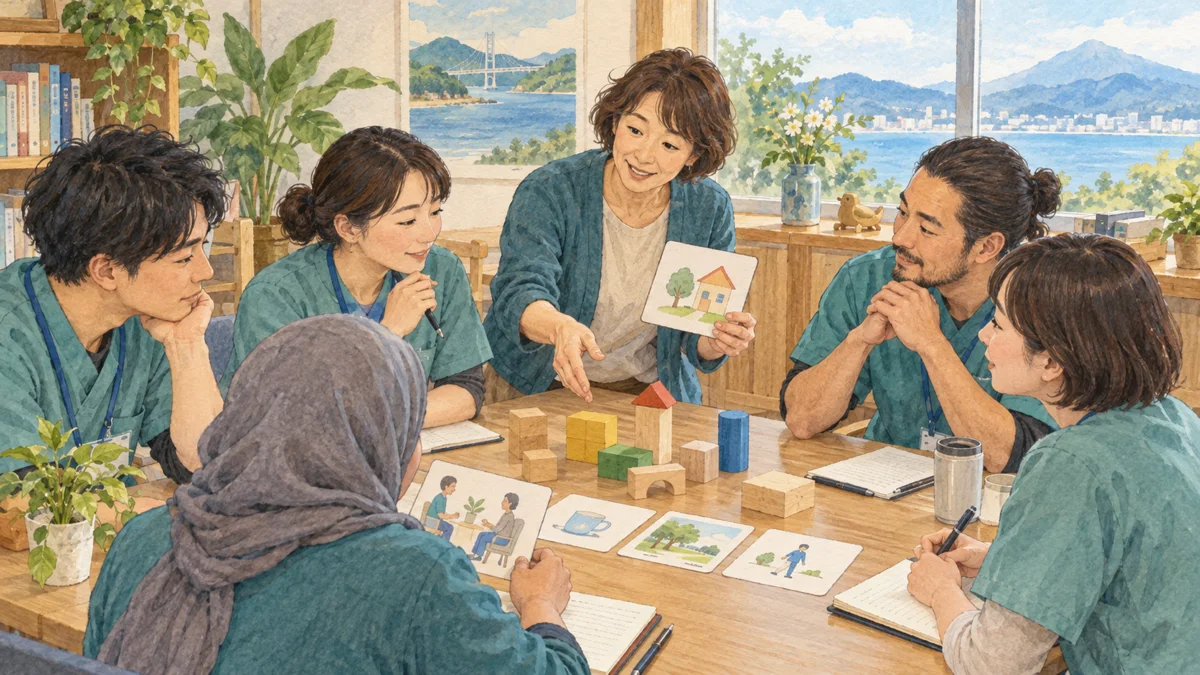 神奈川県の強度行動障害支援者養成研修（基礎研修）｜清和会の2027年1月開催・申込は11月13日17時必着の内容を表したイラスト