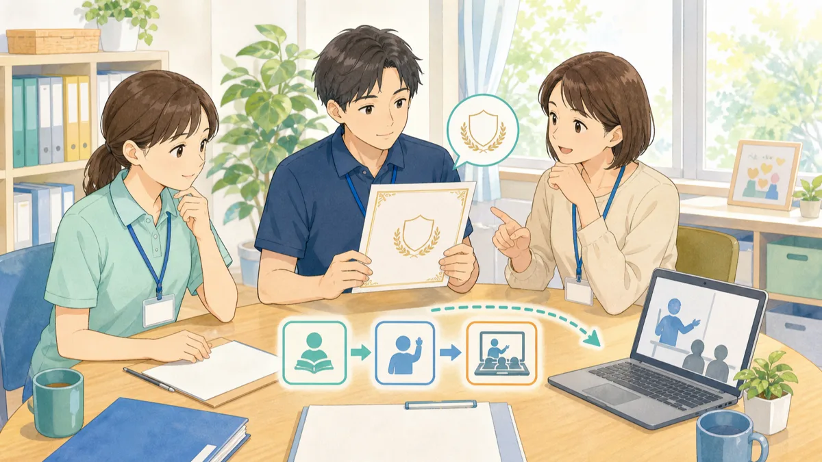 強度行動障害支援者養成研修（実践研修）は10月9日必着｜神奈川県・1法人1名までの内容を表したイラスト